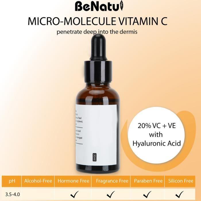 BENATU Sérum de vitamine C antioxydant blanchissant pour soins de la peau 30ml