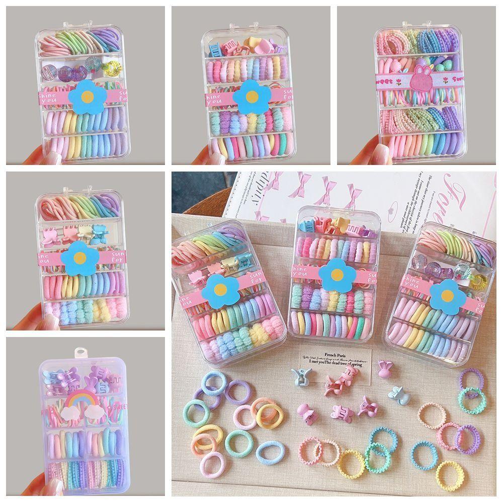 Rainbow Colors Mini Hair Bands High Elasticity No Hurt Hair Ties Thin Hair Ties For Toddler Girls