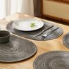 Овальные полиэстеровые хлопковые плетеные салфетки для стола, плетеные подставки под тарелки, моющиеся нескользящие салфетки для кухонного обеденного стола