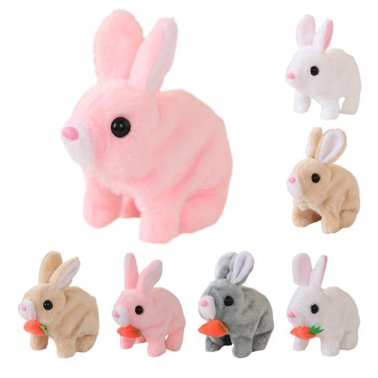 Электрическая плюшевая игрушка кролик интерактивная прыгающая подергивающаяся трясущаяся игрушка кролик для малышей развивающая игрушка для ползания на животе мягкая игрушка для животных
