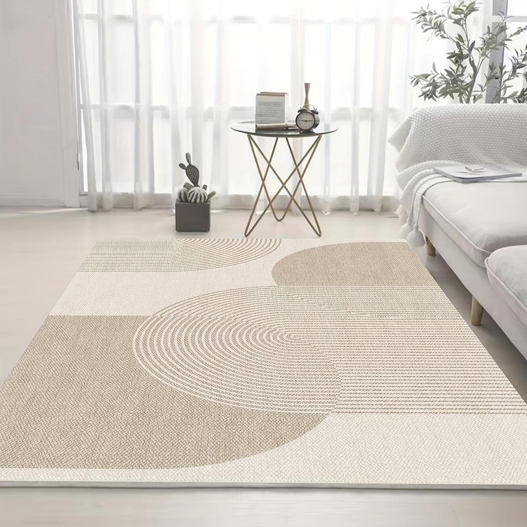 Modern Minimalist Geometric Area Rug - Polyester,  Rectangular,  for Living Room, Bedroom, Office, and Leisure Areas - Indoor Rug Exceeding 2.16m²