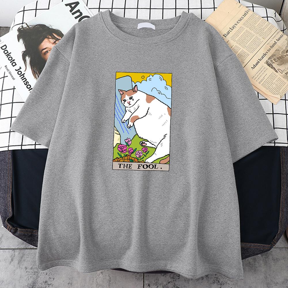 Футболка с принтом «Грустный кот» от The Fool Sad Cat Meme, мужская одежда, винтажная, персонализированная, уличное, топы, все математические, большие, с коротким рукавом, мужские хлопковые футболки