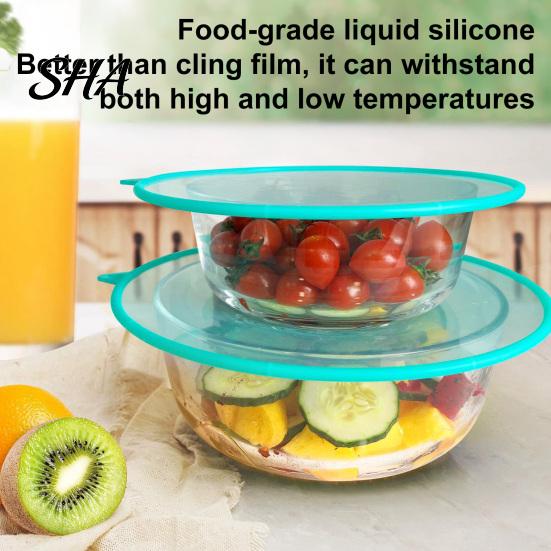 Flexible Silicone Lids Bowl Cover, Reusable Multi-Size Food Storage Set, Dishwasher Refrigerator Safe Eco-Friendly Fresh for Bowls Cups Mugs