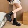 Fashion Platform Thick Bottom Women Ankle Boot Fashion Ruond Toe Slip On Shoes Autumn Winter Women's Mordern Short Booties