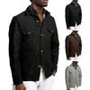 Мужское пальто с лацканами, длинными рукавами, карманами-клапанами, куртка, пальто, однотонное, стандартного кроя, однобортное, осенне-зимняя верхняя одежда