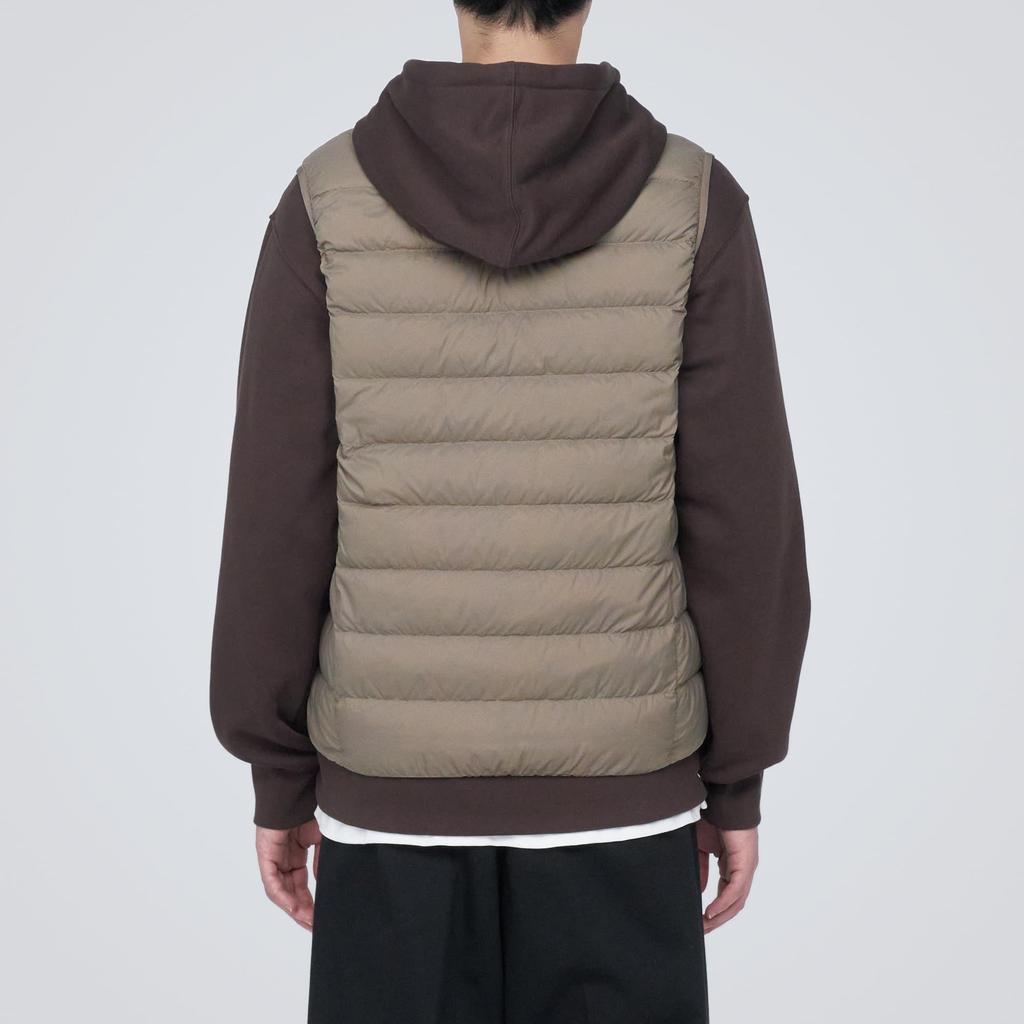 MUJI Down Vest Lightweight Down Collarless Vest AD0U7A3A Grayish Brown M (Antistatic Lining) Men's Men's
