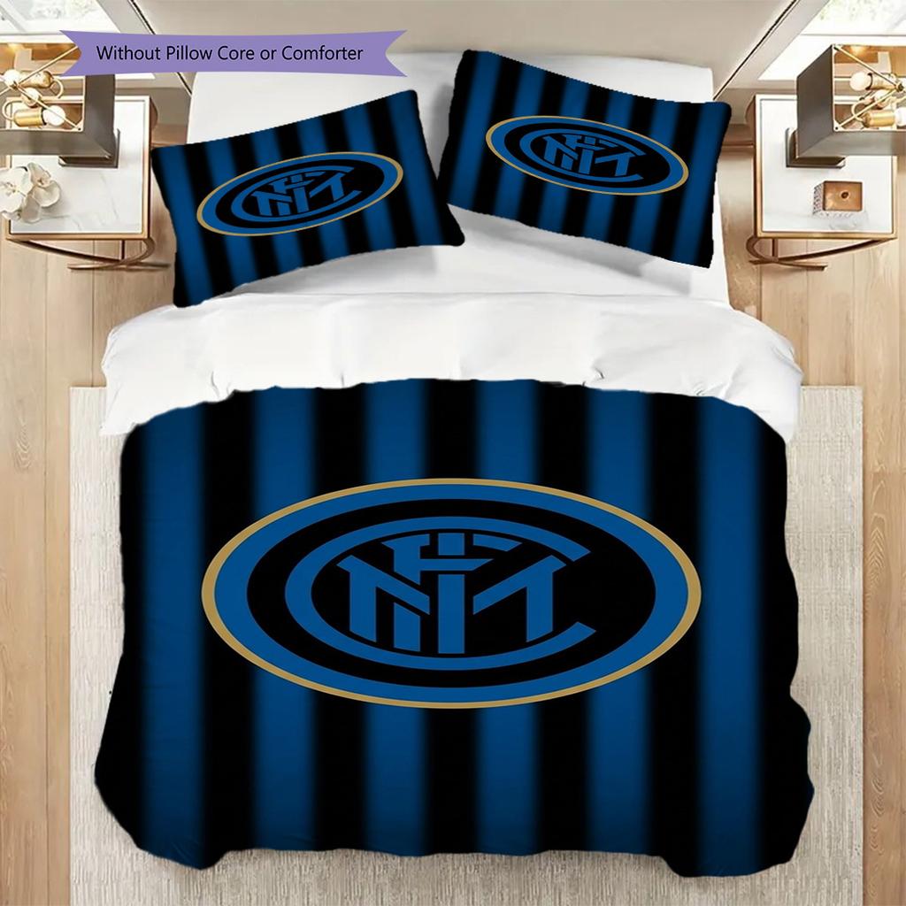 Inter Milan Legacy: Blue Black Pride Three-piece set (1 * duvet cover + 2 * pillowcase, without core) Bedding set Christmas birthday gift