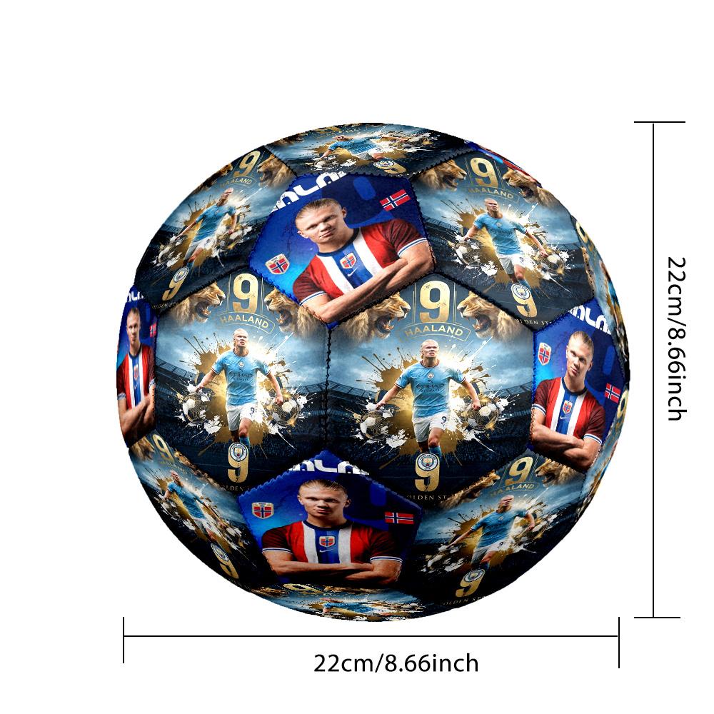 Haaland Golden Striker Size 5 Football Machinestitched Indooroutdoor Universal Football Perfect Gift For Sports Enthusiasts