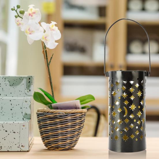 6Pcs Solar Pathway Lights Outdoor Waterproof Garden Decor Hollow Moon Star Lighting LED