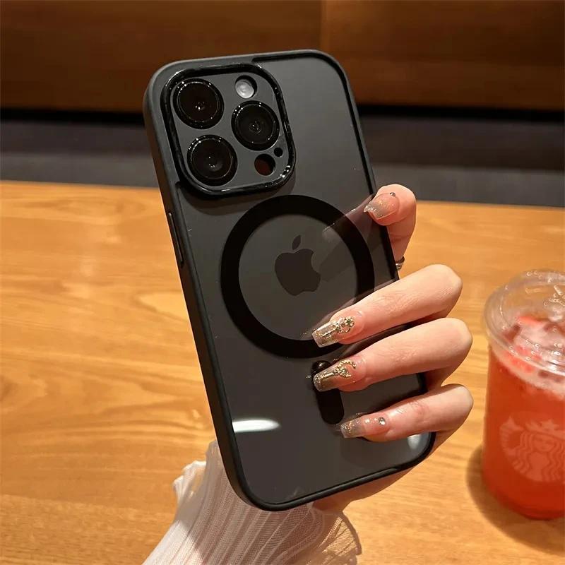Роскошный магнитный чехол с беспроводной зарядкой для Magsafe для iPhone 15 14 13 12 11 Pro Max, мягкий магнитный бампер из ТПУ, противоударный чехол