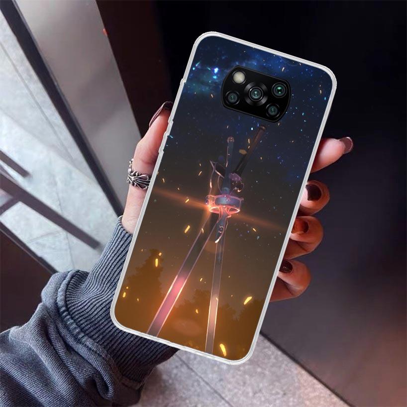 Чехол для телефона Аниме Sword Art Online для Xiaomi Poco X7 X6 X5 Pro F7 Ultra Redmi 15C 15 13 13C 12 12C 10 10A 10C 9 9A 9C 9T Корпус P