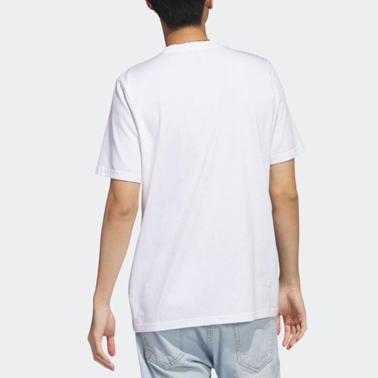 Adidas T Shirts Men's White Crew Neck Moderate Straight Fit HR8071