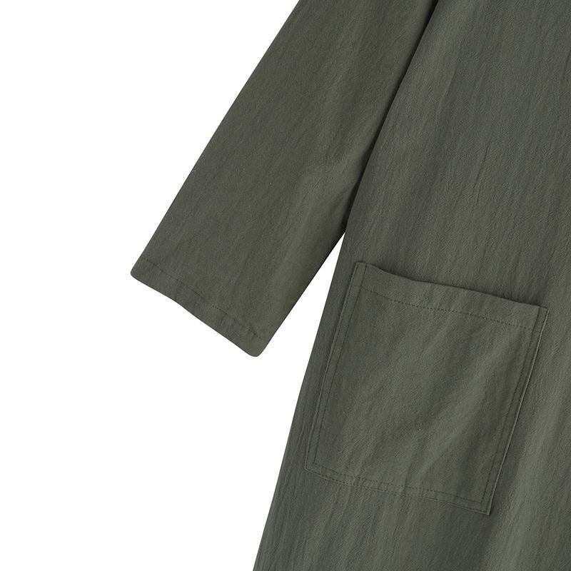 Spring and Autumn Women's Plus Size Dress Medium Long Literary Retro Long Sleeve Mor Dressi