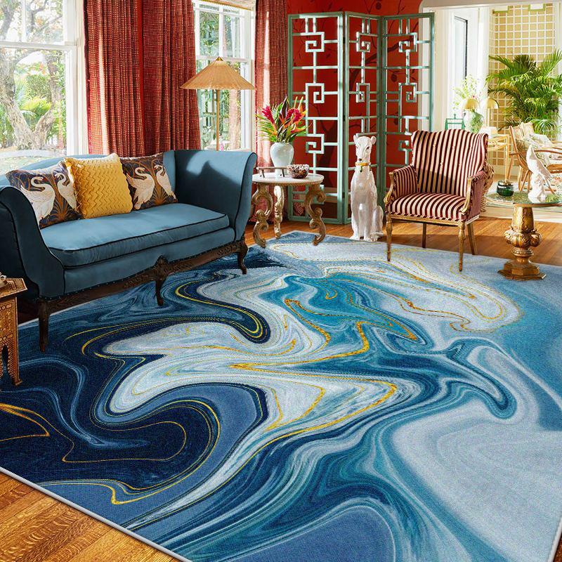 Modern Art Ink Wash Carpets for Living Room Luxury Decoration Home Sofa Area Rug Bedroom Easy Clean Entrance Door Mat Non-slip