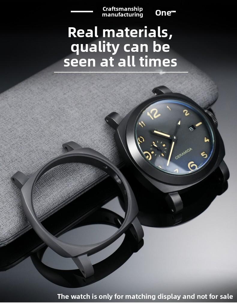 Аксессуары для корпуса часов Для механических часов Panerai LUMINOR 1950 PAM00441 PAM01441 Черный матовый Керамический безель Запасные части
