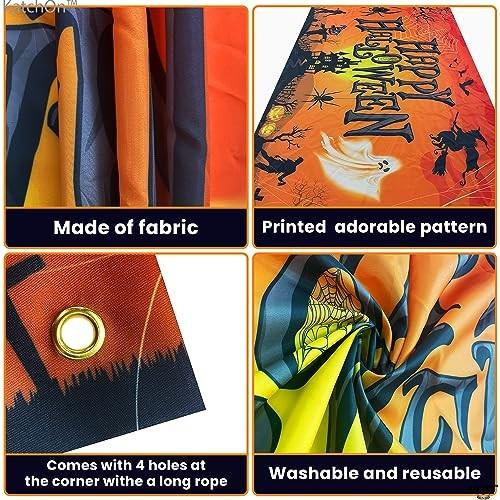 Orange Happy Halloween Banner 72x44 Inch Halloween Orange