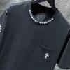 8010 CHROME HEARTS Лето 2026 Новая Высококачественная Хлопковая Круглый Вырез Свободная Большого Размера Мужская и Женская Футболка Футболка для Пары