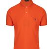 Polo Ralph Lauren SS22 Однотонная рубашка поло с коротким рукавом и вышитым логотипом, мужская рубашка, оранжевый цвет 710782592-024