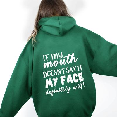 Осенне-зимний свитер с надписью, модная толстовка с принтом, рукав донизу, флисовый свитер, женский топ