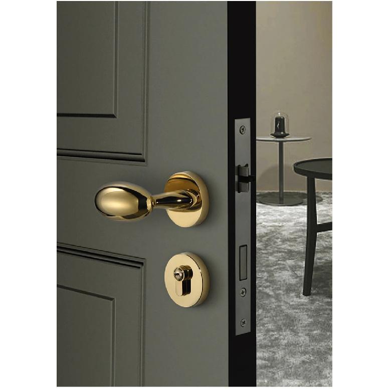Golden Zinc Alloy Bedroom Door Lock Bathroom Lock Magnetic Suction Mute Room Door Handle Indoor Door Lock Split Door Handle Lock