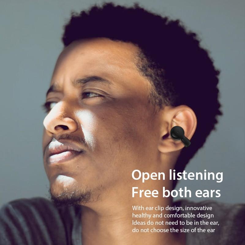 VAORLO Бизнес-наушники с длительным временем ожидания, Bluetooth 5.3, воздушная проводимость, громкая связь, гарнитура с одним ухом для всех смартфонов