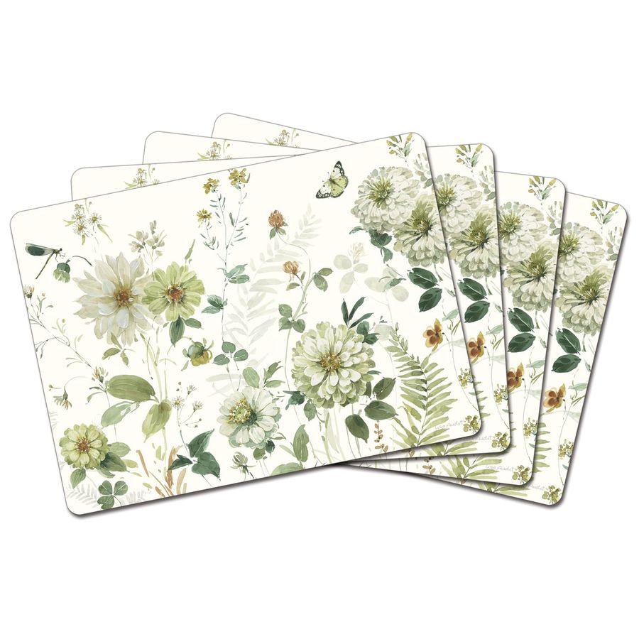 Fields Premium Decorative Hardboard Tabletop Placemats 4 Pack Manufactured in The USA Artistic Easily Wipes Clean