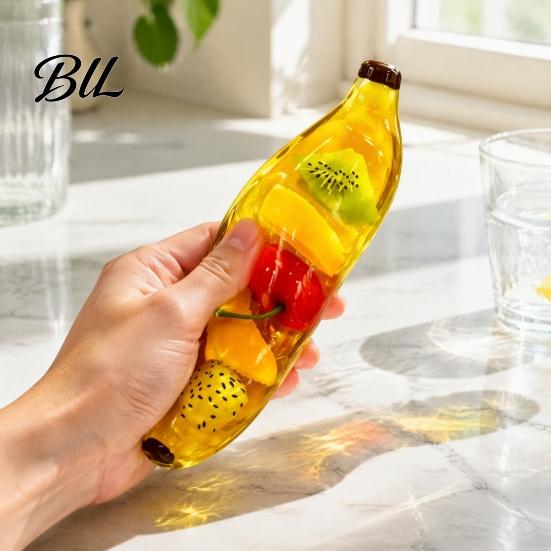 Transparent Fruit Strip Toy Clear Bar Squeeze with Fake Inside, Stress Relief Shapeable Stick Sensory Toy, Figdet for Home Office School Focus