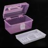 2 Layer Plastic Sewing Jewelry Painting Tools Box Storage Organizer Pink