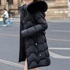 Fashion Winter Coat Female Long Parkas Hooded Faux Fur Collar Loose Thick Women's Jackets