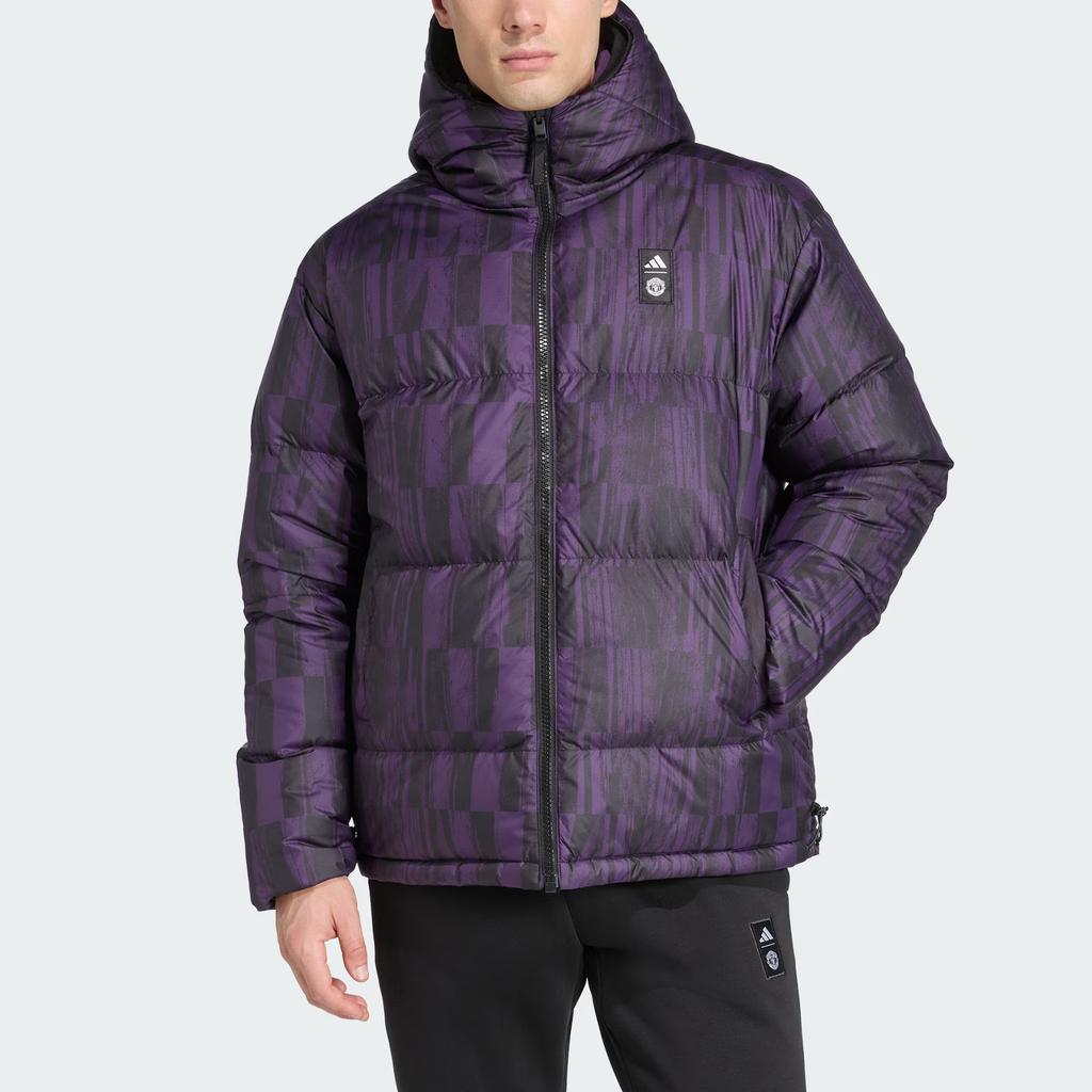Adidas Мужская пуховая куртка Manchester United Casual Culture с капюшоном, двусторонняя, свободного кроя, с длинным рукавом, наполнитель 600 FP, верхняя одежда JN2890