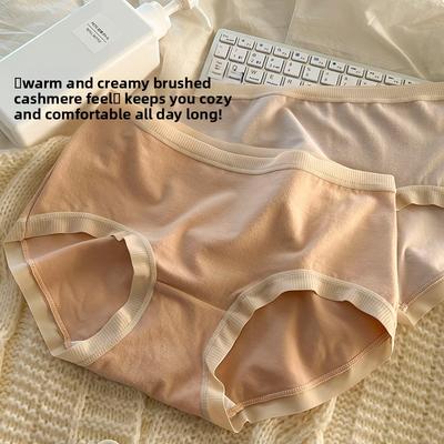 Женские теплые трусы больших размеров на осень и зиму, новые, бесшовные, со средней посадкой