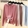 Женские весенне-осенние толстовки с длинными рукавами из модала, свободные рубашки большого размера, однотонные повседневные топы с капюшоном