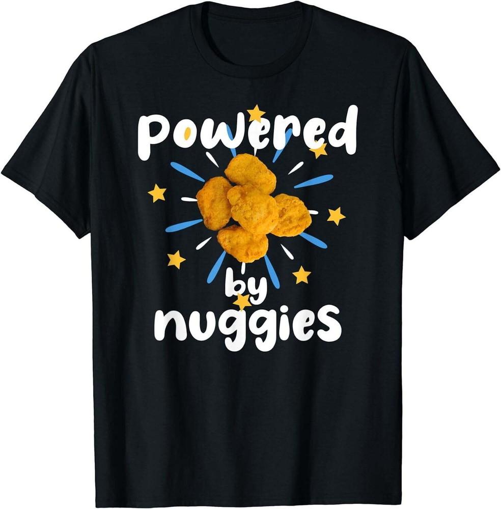 Футболка с принтом 'Powered by Nuggies Funny Chicken' Унисекс