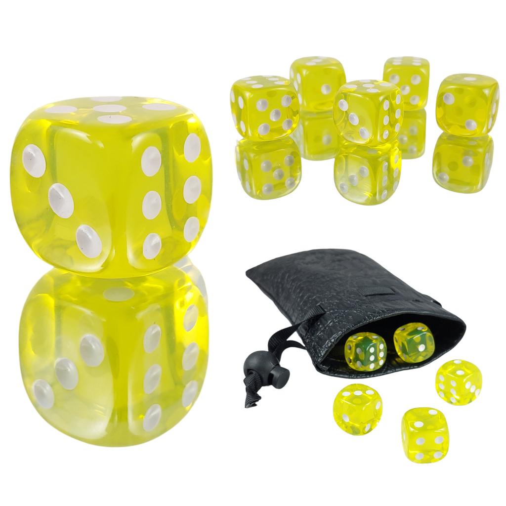 D6 1.6 Rpg Yellow Transparent Six-Sided Dice