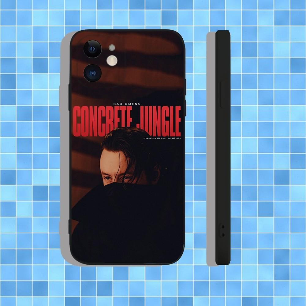 Bad Omens CONCRETE JUNGLE Чехол для телефона Для iPhone 16,15,14,13,12,11,Pro,Max,Plus,X,XS,XR,SE,8,7,Mini, Мягкий силиконовый черный чехол