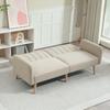 Sofa Bed, 2-Seater, Synthetic Linen, Adjustable Backrest, Detachable Arms, 173 x 75 x 73 cm, Beige