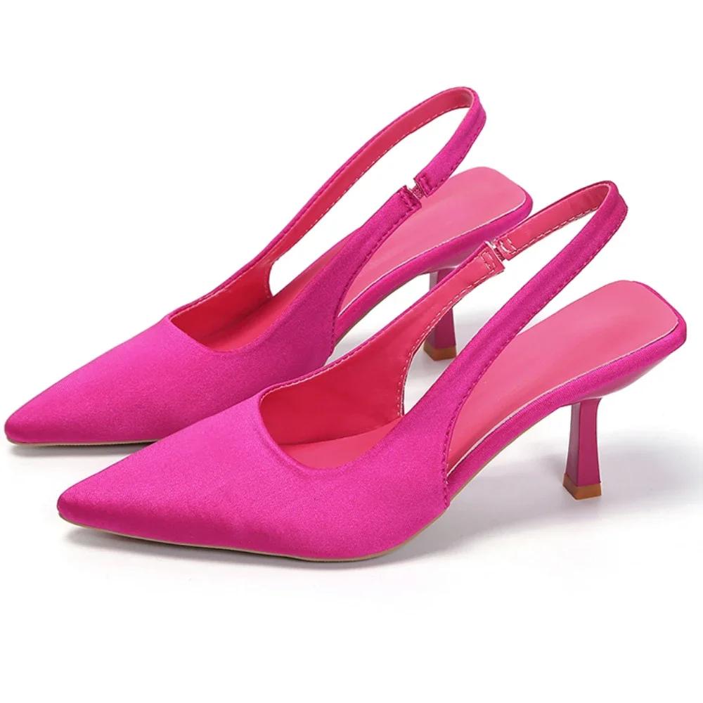 Модные женские туфли-лодочки 2024 года, новые летние туфли с острым носком, модные туфли на высоком каблуке для женщин, неглубокие босоножки, женские туфли-лодочки, свадебные туфли Zapatos De Mujer