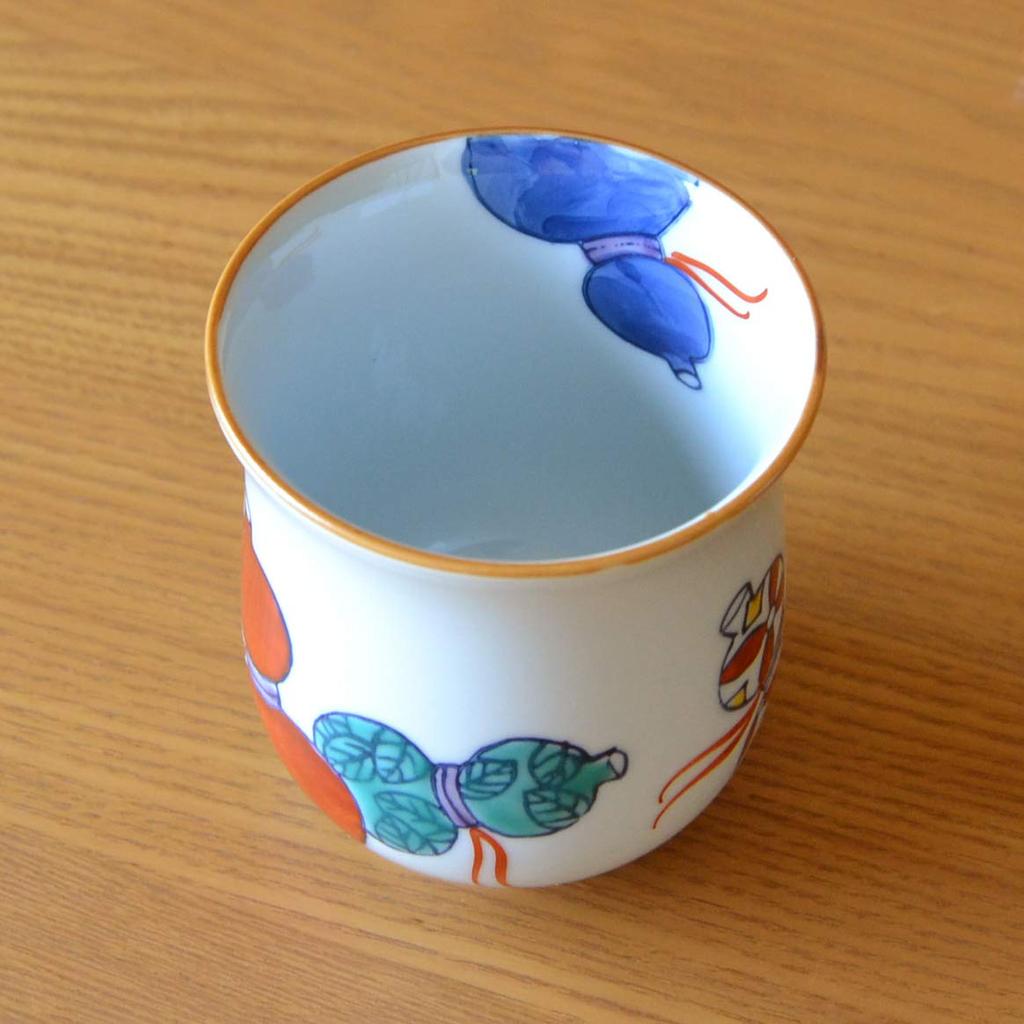 Umbrella Life 80 Years Lucky Gift for Good Arita Ware Tea Nabeshima Six Usaju Noshi and Message Card Wooden Box Celebration, Old, Health, Cup, Gourds,