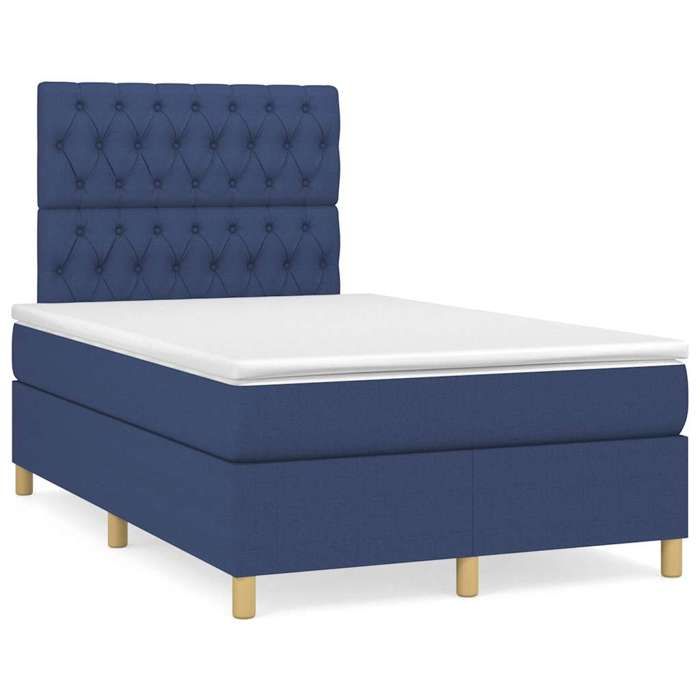 Cadre de lit avec matelas - Maison Exclusive - Tissu bleu - 120x190 cm - Bande LED