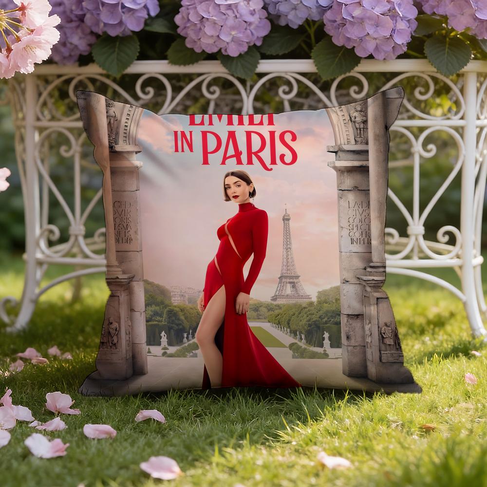 Чехол для подушки E-Emily в P-ParisS (из фильма) Двусторонний чехол для подушки для дома и автомобиля: Двусторонняя конструкция для максимального комфорта