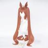 ABUNDANTDOODS Daiwa Scarlet-style Cosplay Wig, Heat-Resistant, 100cm, Disguise Wig, Cosplay Wig with Net and Comb, Orange (Wig, Ears, and Tail)