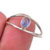 Кольцо из серебра 925 пробы с натуральным кианитом, размер 8,5, K6B78