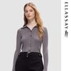 ELLASSAY Women's Lyocell Slim-Fit Long Sleeve Knit Shirt