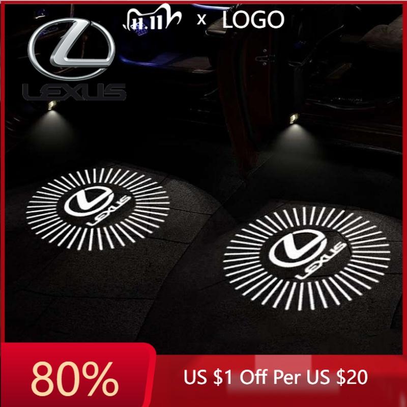 2026 Hot Interior Stickers LED Car Door Welcome Projector Ghost Shadow Light Accessories For Lexus RX ES GX LS LX IS GS RC UX Se