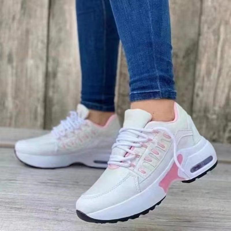 Sneakers New Fashion Wedge Platform Plus Size Casual Sports Shoes Women Lace-up Mesh Breathable Women's Vulcanized Shoes