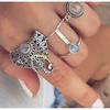 3 Pieces / Set Bohemian Lady Elephant Hollow Design Creative Personality Ethnic Knuckle Jewelry Ring
