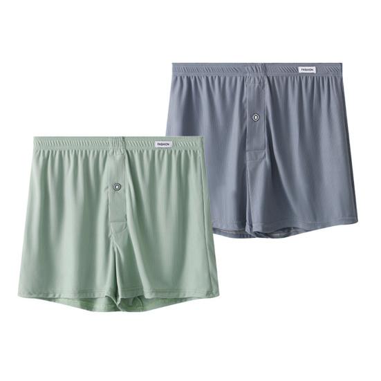 Мужское нижнее белье-боксеры с эластичной резинкой на талии, шорты со средней посадкой, однотонные широкие свободные трусы с пуговицами Fly Ice, шелковые тонкие трусики