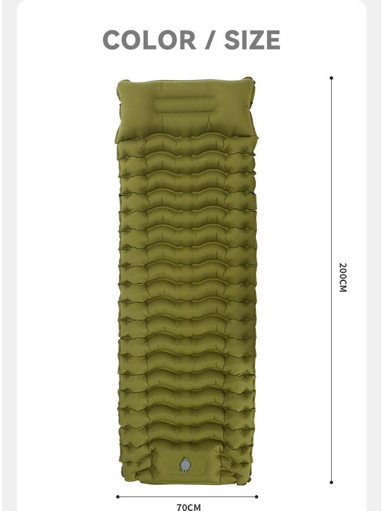 Inflatable Moisture-Proof Camping Sleeping Pad with Splicing Double Mattress Feature