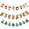 Бумажные декоративные рождественские флажки и стримеры для школьных и магазинных праздников с милым мультяшным рисунком