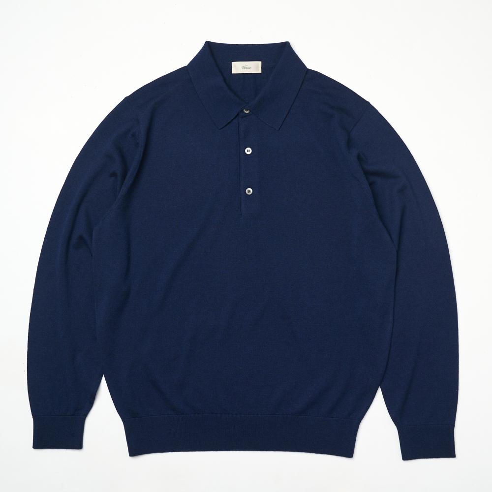 VERNO 25Ss Cashtouch Long Sleeve Polo Knit Dark-Navy